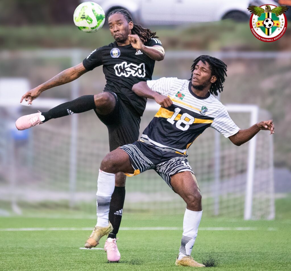 Shermari Bobb in a duel with a DS FC player