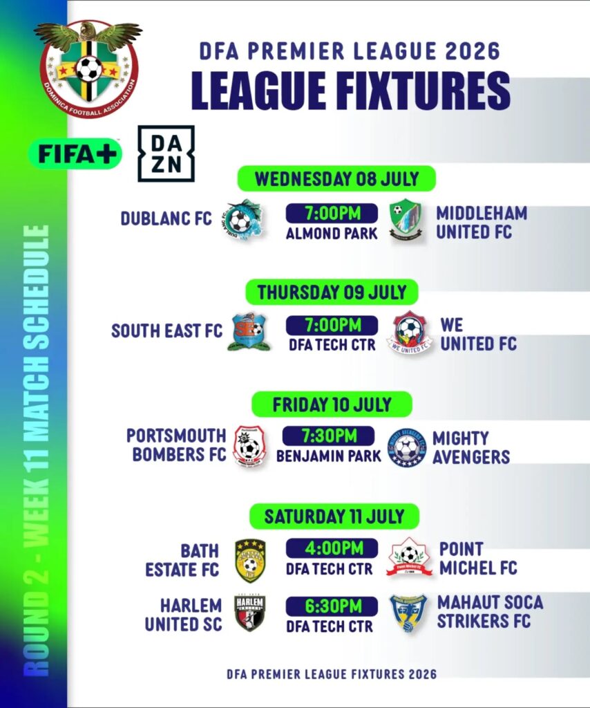 2026 DFA Premier League Week 11 Fixtures