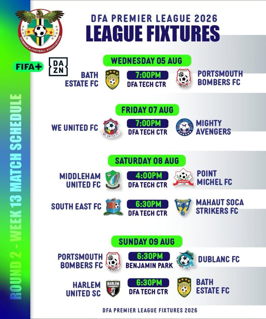 2026 DFA Premier League Week 12 Fixtures