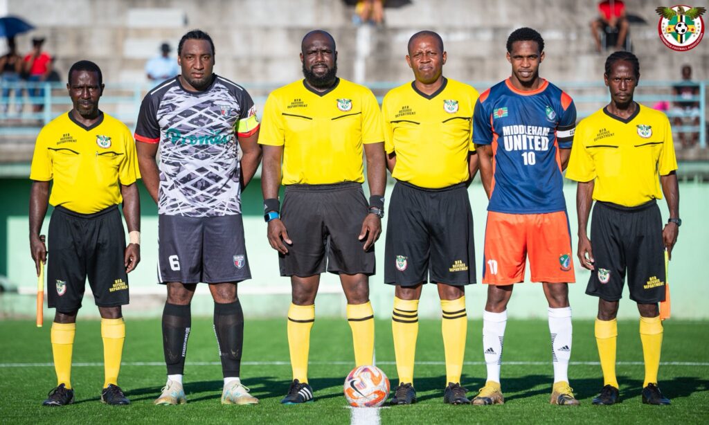 The officials for Harlem United FC vs Middleham United FC match