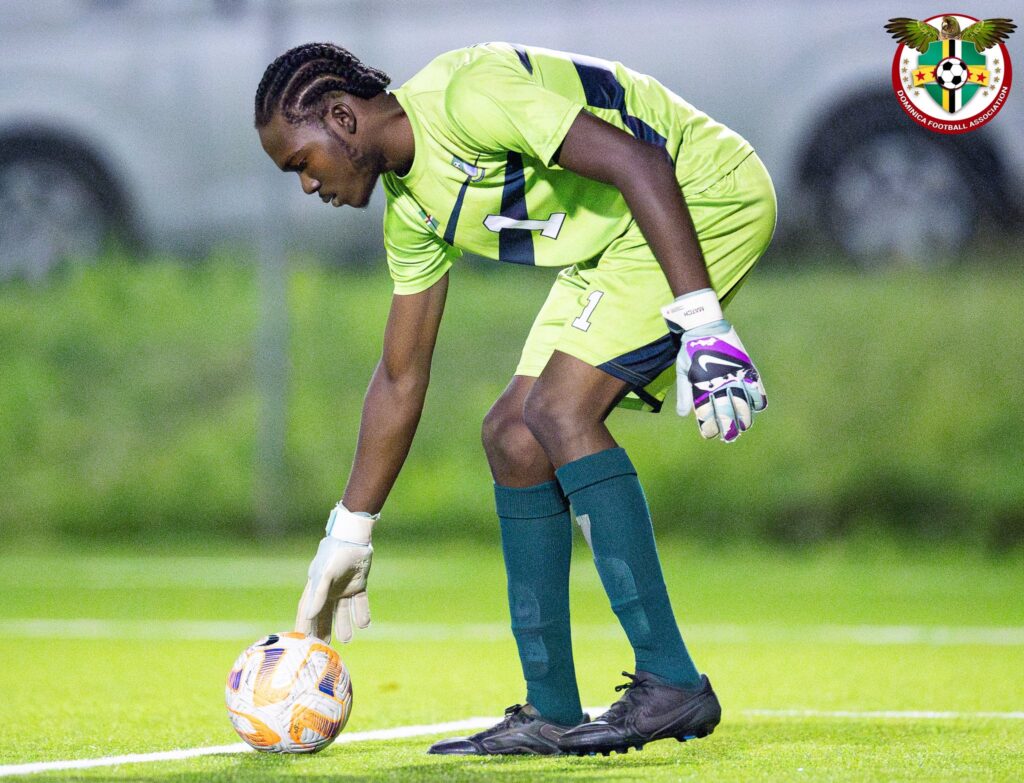 Middleham United FC goalie preparing for a goal kick