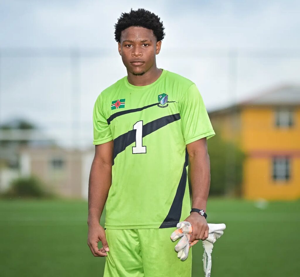 Middleham United FC goalkeeper posing for the Man of the Match photo