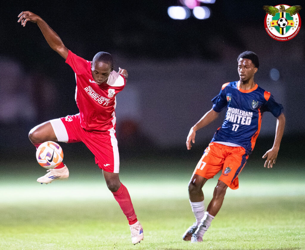 Middleham United FC player Ajani Richards defending