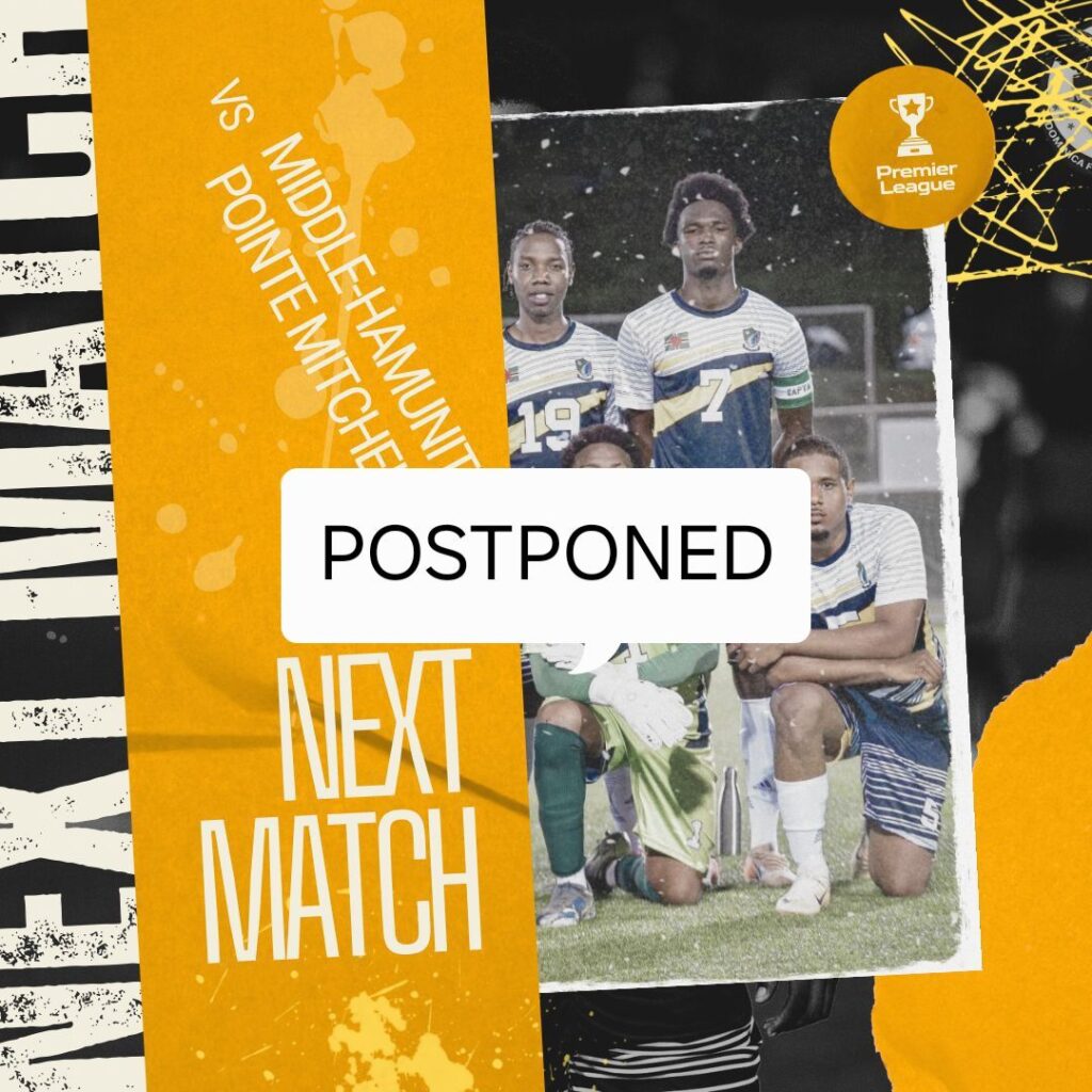 Middleham United FC team with an old film filter applied to it with the words Postponed in bold